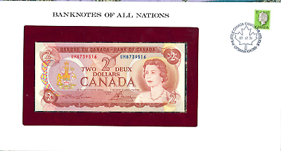 #ad Banknotes of All Nations Canada 2 Dollars 1974 UNC P 86a UM8739516 $14.00