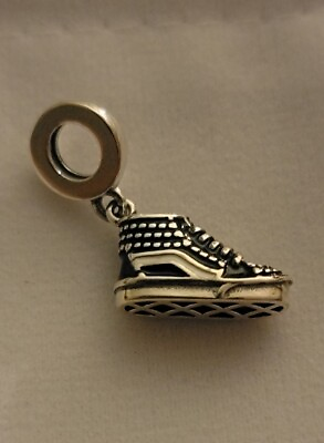 #ad Authentic Sterling Silver VANS style sneaker dangle Charm $20.99