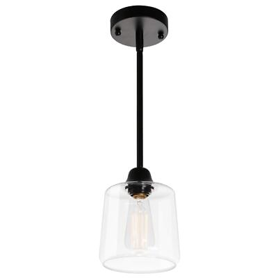 #ad #ad VILUXY Vintage Glass Pendant Light Single Hanging Pendant Lighting Black wi... $61.73