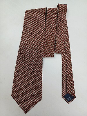 #ad Vtg RALPH LAUREN Necktie Tie 100% SILK Hand Made USA Authentic Maroon Green $25.15