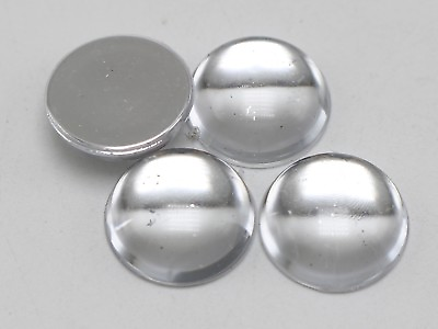#ad 50 Clear Acrylic Flatback Round Cabochon Smooth Half Ball 16mm 0.64quot; No Hole $3.59