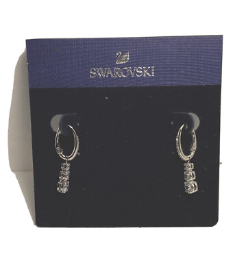 #ad NEW SWAROVSKI Brand Attract Trilogy White Round Drop Pierced Earrings 5416155 $70.00
