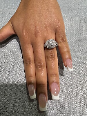 #ad Ladies 10kt white gold genuine diamond fashion ring 0.25ct $595.00