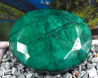 #ad Big Size 4275 Ct 108 mm Oval Shape Certified Beautiful Green Emerald Gemstone RS $54.99