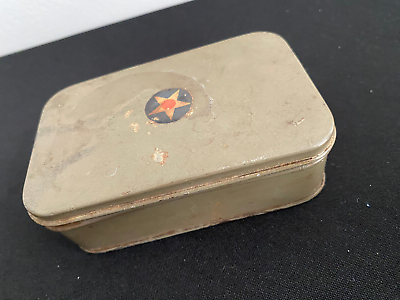 #ad Antique Army Personal Tin Box $20.00