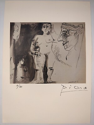 #ad Pablo Picasso COA Vintage Signed Art Print on Paper Limited Edition Signed $79.95