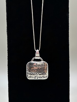 #ad Sterling Silver Grandmother Pendant on 18quot; Sterling Chain Necklace MOTHERS DAY $21.99