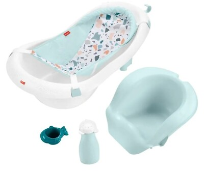 #ad Fisher Price 4 In 1 Sling #x27;N Seat Bath Tub Pacific Pebble $40.00