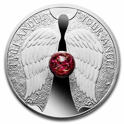 #ad 2023 Niue 1 oz Silver Proof Crystal Coin: Angel $133.32