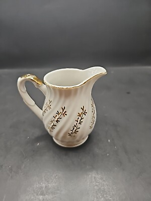 #ad Vintage Gold on White Creamer Hand Painted Made in Japan $25.00