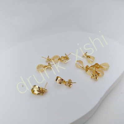 #ad 10PC Wholesale 18K gold Pearl Pendant Clasp Bail Pin Setting DIY Jewelry Pendant $118.00