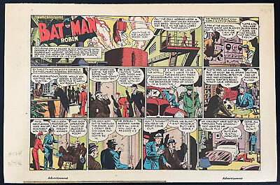 #ad RARE BATMAN amp; ROBIN Sunday Page #124 3 17 1946 BOB KANE Half Page $29.95