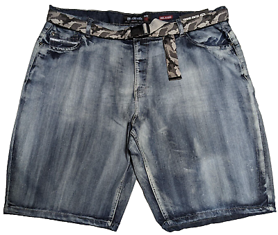#ad ECKO UNLTD RELAXED Men Size 46 Crystal Cotton Blend Denim Blue Jean Shorts NEW $29.99