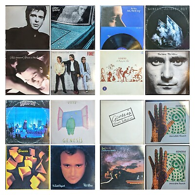 #ad Phil Collins 21 piece lot 16 Vinyl Records 4 CDs Genesis Gabriel Huey Lewis LPs $120.00