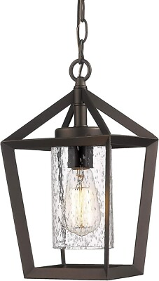 Outdoor Pendant Light Exterior Hanging Lantern 1 Light Porch Pendant Bronze $39.99