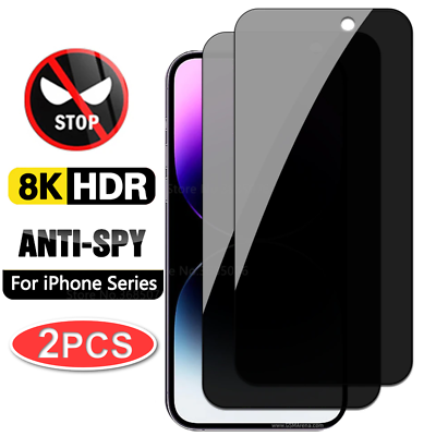 #ad 2x iPhone 15 14 13 12 11 Pro Max Privacy AntiSpy Tempered Glass Screen Protector $5.85