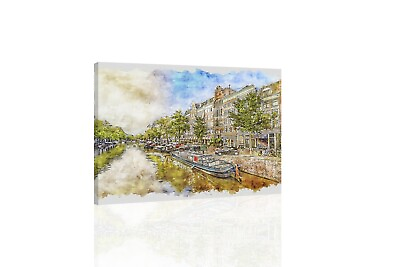 #ad Amsterdam Canal CANVAS OR PRINT WALL ART $149.00