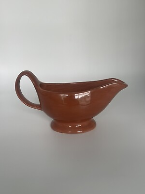 #ad Pottery Barn SAUSALITO Footed Gravy Boat Dish Bowl Spice Terracotta Brown Rust $17.00