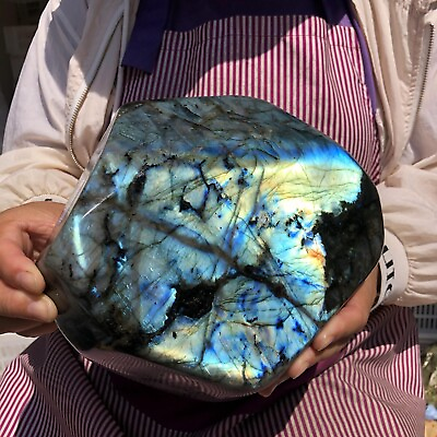 #ad 9.65LB Natural Gorgeous Labradorite Quartz Crystal Stone Specimen Healing $226.00