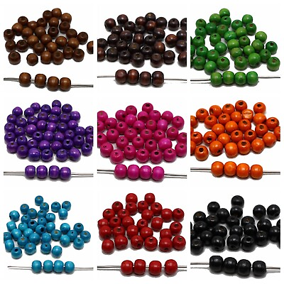 #ad 200 Round Wood Beads 10mm Wooden Spacer Beads Jewelry Making Color Choice $3.59