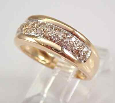 #ad 2Ct Round Cut Real Moissanite Vintage Estate Wedding Ring 14K Yellow Gold Plated $150.65