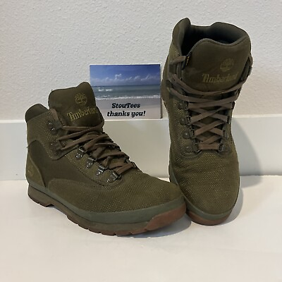 #ad Timberland Euro Hiker Cordura Olive Green Hiking Trail Boots Mens Size 10.5 $41.00