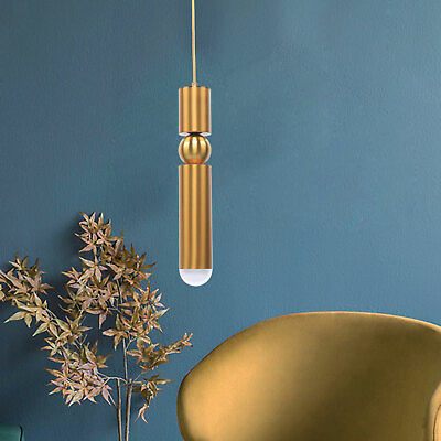 #ad Modern LED Gold Pendant Lamp Hanging Ceiling Light Chandelier Brass Tube Fixture $13.12