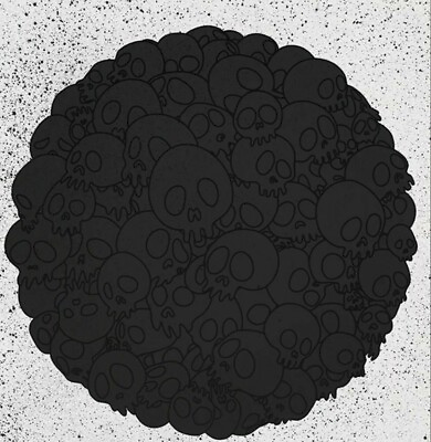 #ad Takashi Murakami x NTWRK for BLM Black Skulls Round Print Signed out of 300 $1550.00