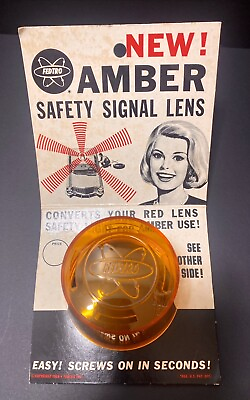 #ad Fedtro Mickey Mantel 1968 Amber Safety Signal Lens Original Package Use W Turret $6.00