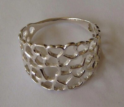 #ad Ring Silver Sale Sterling Diamond Jewelry Handmade Designers Hadar Size Blue $32.99