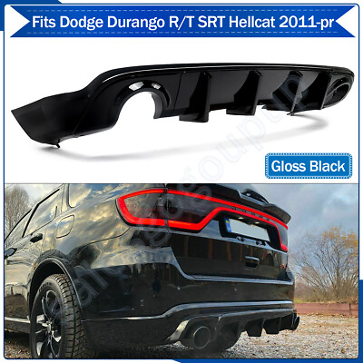#ad Fits 2011 22 Dodge Durango R T SRT Rear Bumper Diffuser Dual Exhaust Gloss Black $233.59