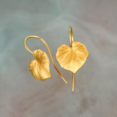 #ad Simple 18K Gold Plated Leaf Earrings Ear Hook Drop Dangle Women Jewelry Gifts C $3.09