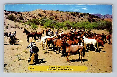 #ad Deming NM New Mexico Round Up Lodge Antique Vintage c1952 Souvenir Postcard $7.99