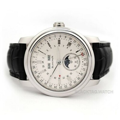 #ad Blancpain Le Brassus Complete Calendar GMT Wristwatch 4276 3442A 55B Platinum $24700.00