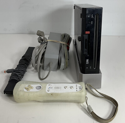 #ad Nintendo Wii RVL 101 Black With Cord amp; 1 Remote. Tested Working $54.99