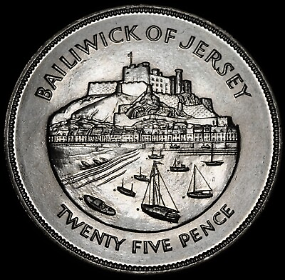 #ad Jersey Crown 1977 Elizabeth II Silver Jubille 1952 1977 UNC Coin WCA 4035 GBP 5.99