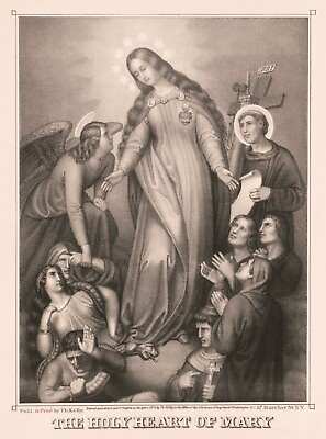 #ad 14346.Decor Poster print.Room wall art design.Virgin Mary Holy Heart.Christian $60.00