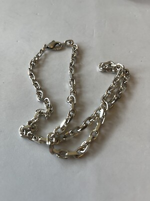 #ad fb85 sterling silver square link chain 20 Inch Long GBP 82.00