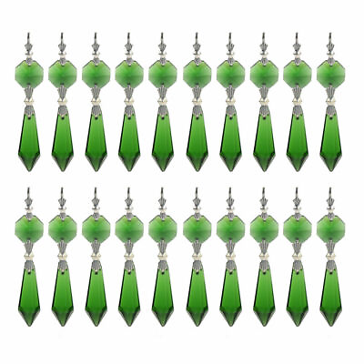 #ad #ad 30 Green Chandelier Glass Crystals Lamp Prisms Parts Hanging Pendants Decor 38MM $12.34