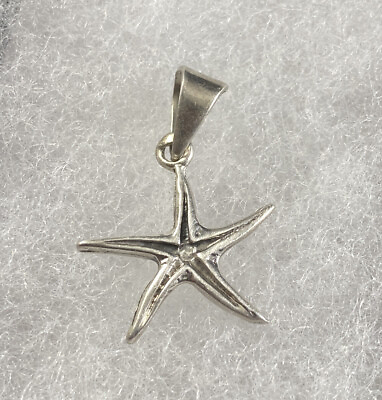 #ad 925 Silver Starfish Pendant Sea Star Dangle $25.87