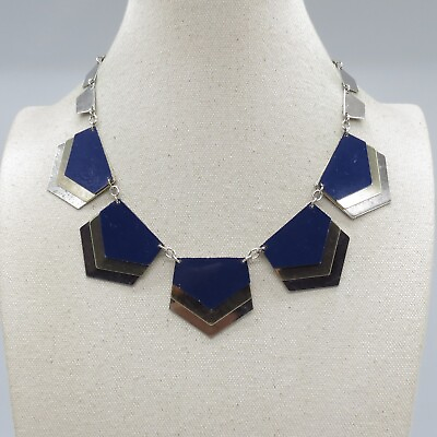 #ad Express Blue Geometric Women Collar Necklace 17quot; Pentagon Retro Style Necklace* $9.09