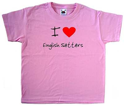 #ad I Love Heart English Setters Pink Kids T Shirt GBP 6.99