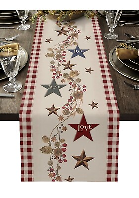 #ad Table Runner Country Star Live Laugh Love Quote 13X90in $9.50
