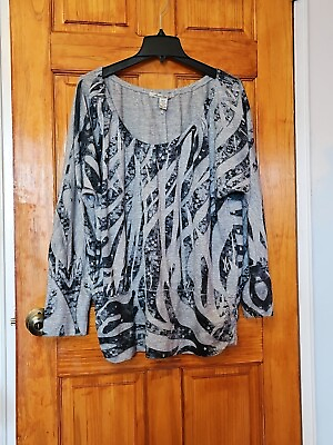 #ad AMERICAN RUG Women#x27;s Long TOP Sweater Size 3X Gray NWOT $25.99
