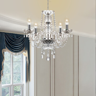 #ad 4 Light Crystal Chandelier Glass Ceiling Pendant Lamp Fixture Lighting $50.99
