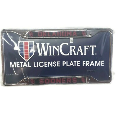#ad WinCraft NCAA Oklahoma Sooners Metal License Plate Frame New $12.47