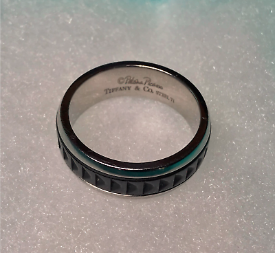 #ad Tiffany Paloma Picasso Caliper Ring Größe 65 Stahl Mitternachtstitan EUR 450.00