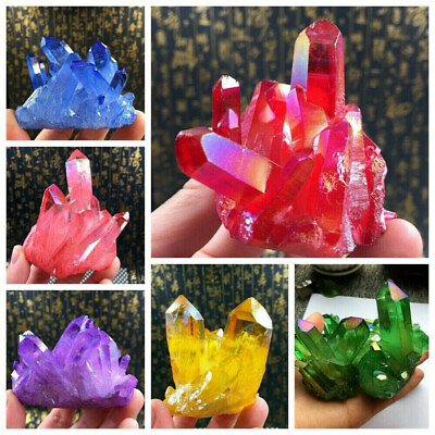#ad Natural Colorful Quartz Cluster Crystal Gem Stone Healing Mineral Specimen Reiki $9.99