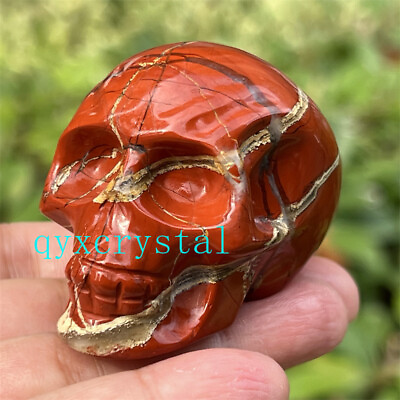 #ad 2quot; Natural Red Jasper skull gift Quartz Carved Crystal Skull Reiki Healing 1pc $16.20