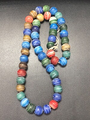 #ad vintage Venetian african fancy trade Glass Beads Strands 50 Old African Beads $320.00